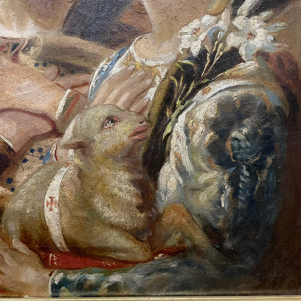 "The Three Female Saints" – 19th Century Oil Painting, France