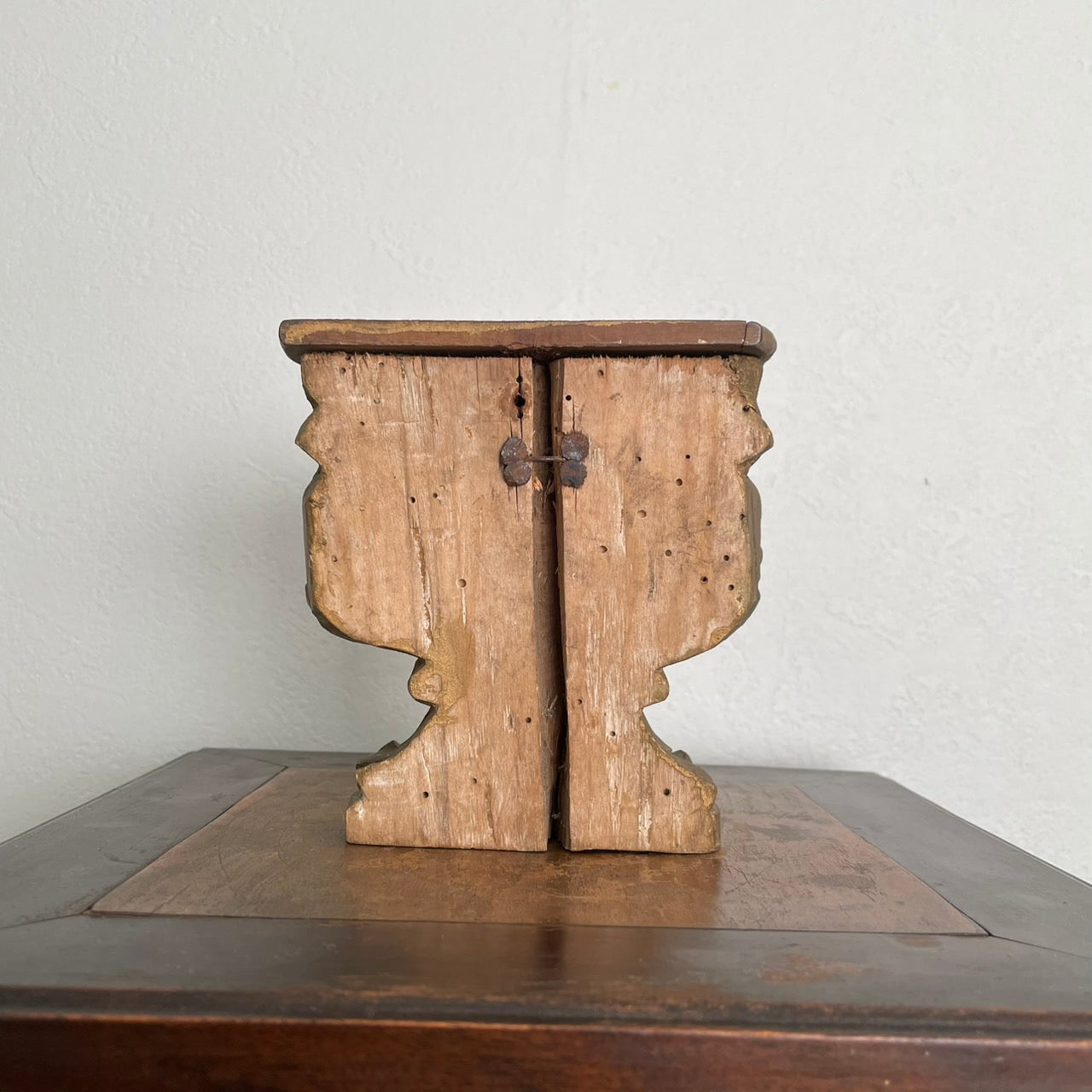 Wooden Pedestal with Angel Motif – 18th Century, France