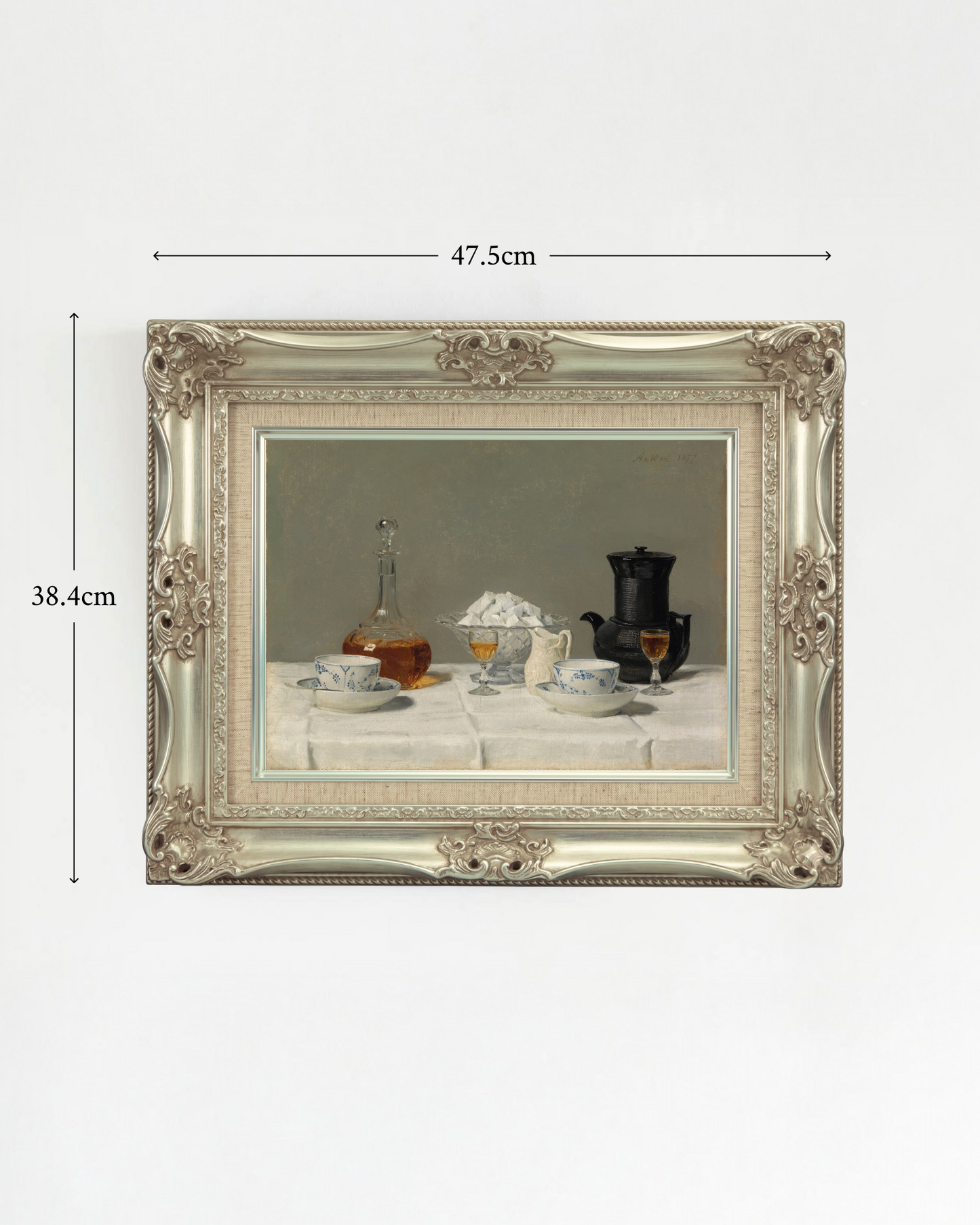SILENCE-01 : Albert Anker - "Still Life with Coffee" Framed Art