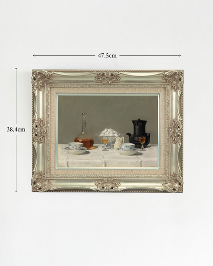 SILENCE-01 : Albert Anker - "Still Life with Coffee" Framed Art