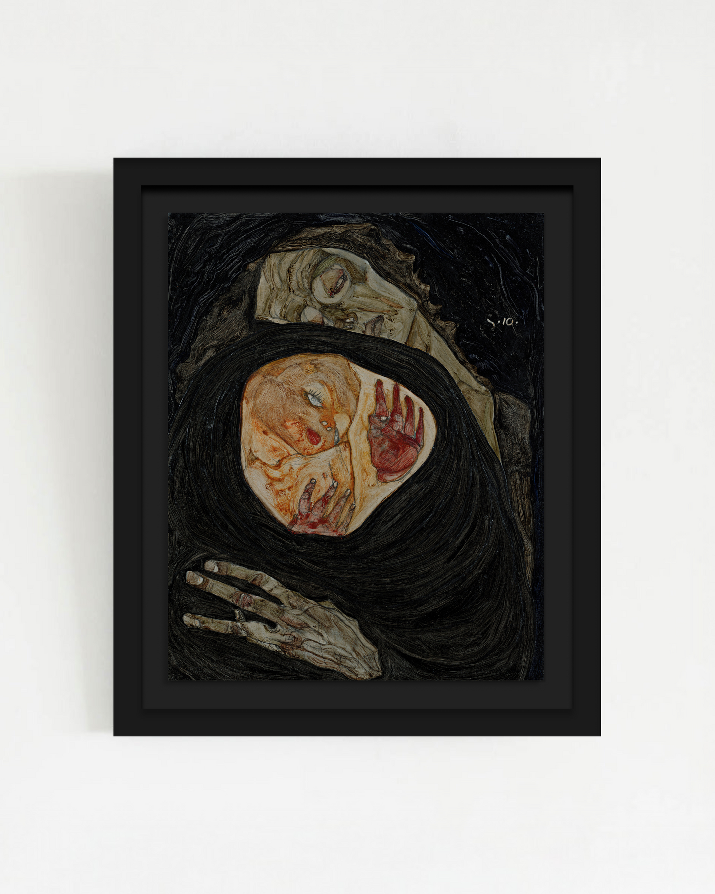 SILENCE-04 : Egon Schiele - "Dead Mother I" Framed Art