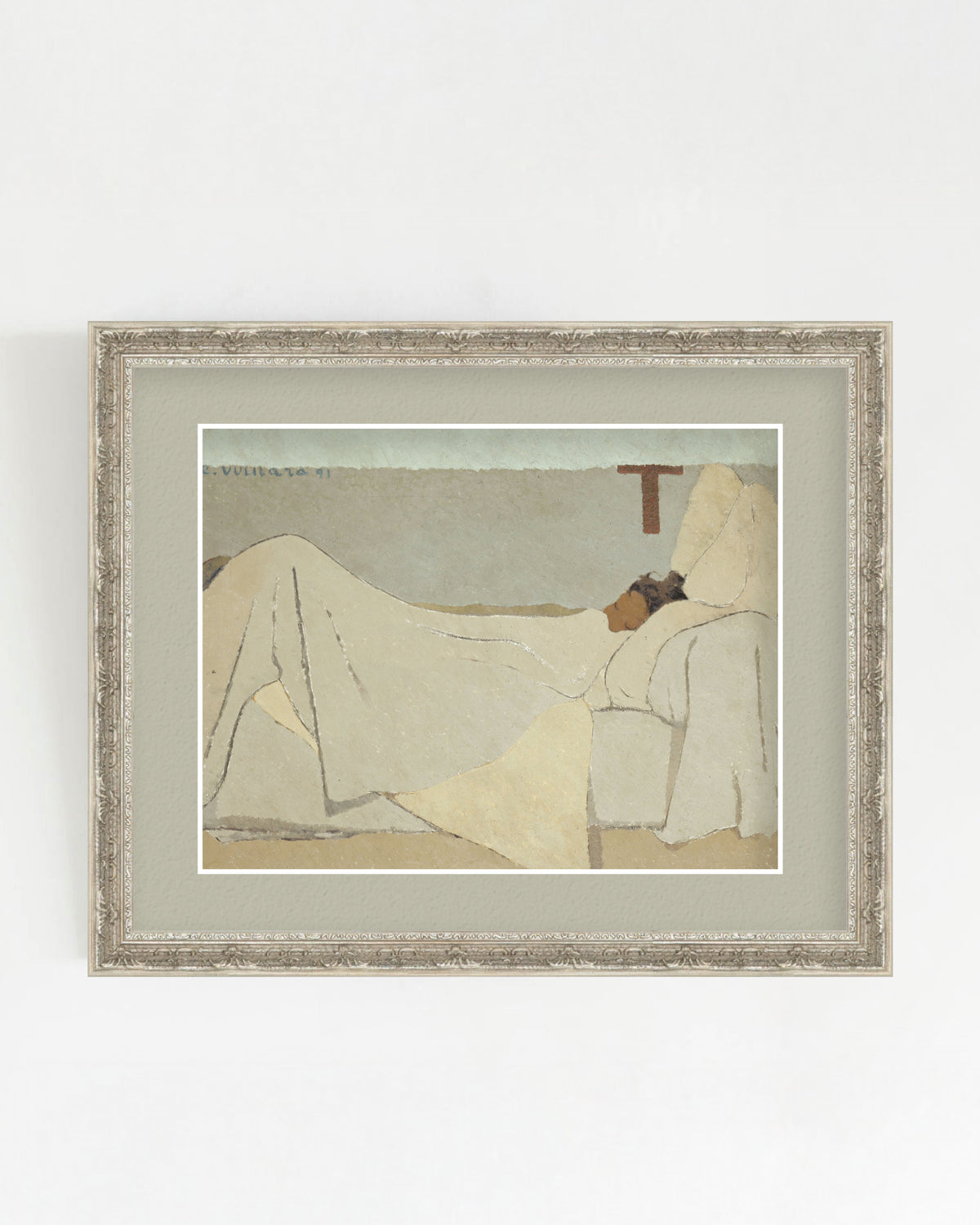 SILENCE-05 : Édouard Vuillard - "In Bed" Framed Art