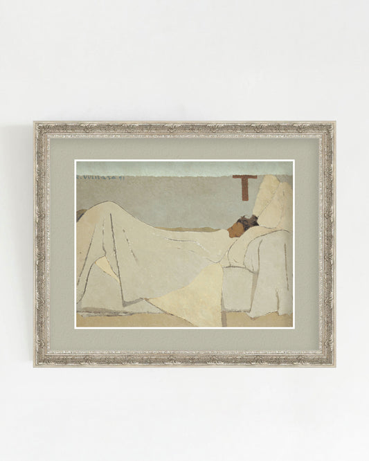 SILENCE-05 : Édouard Vuillard - "In Bed" Framed Art