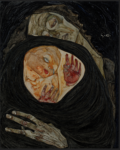 SILENCE-04 : Egon Schiele - "Dead Mother I" Framed Art