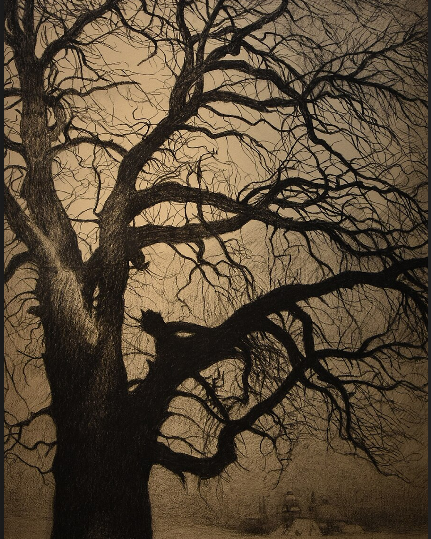 SOLITUDE-01 : Léon Spilliaert - "Boom in de winter, Brafa" Framed Art