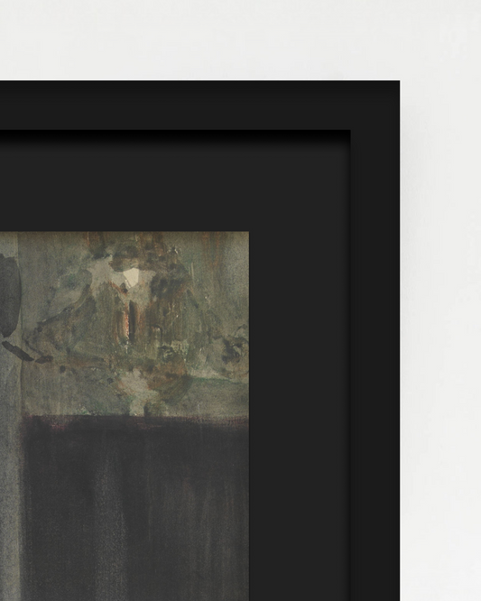 SOLITUDE-03 : Léon Spilliaert - "Self-portrait with a Blue Sketchbook" Framed Art