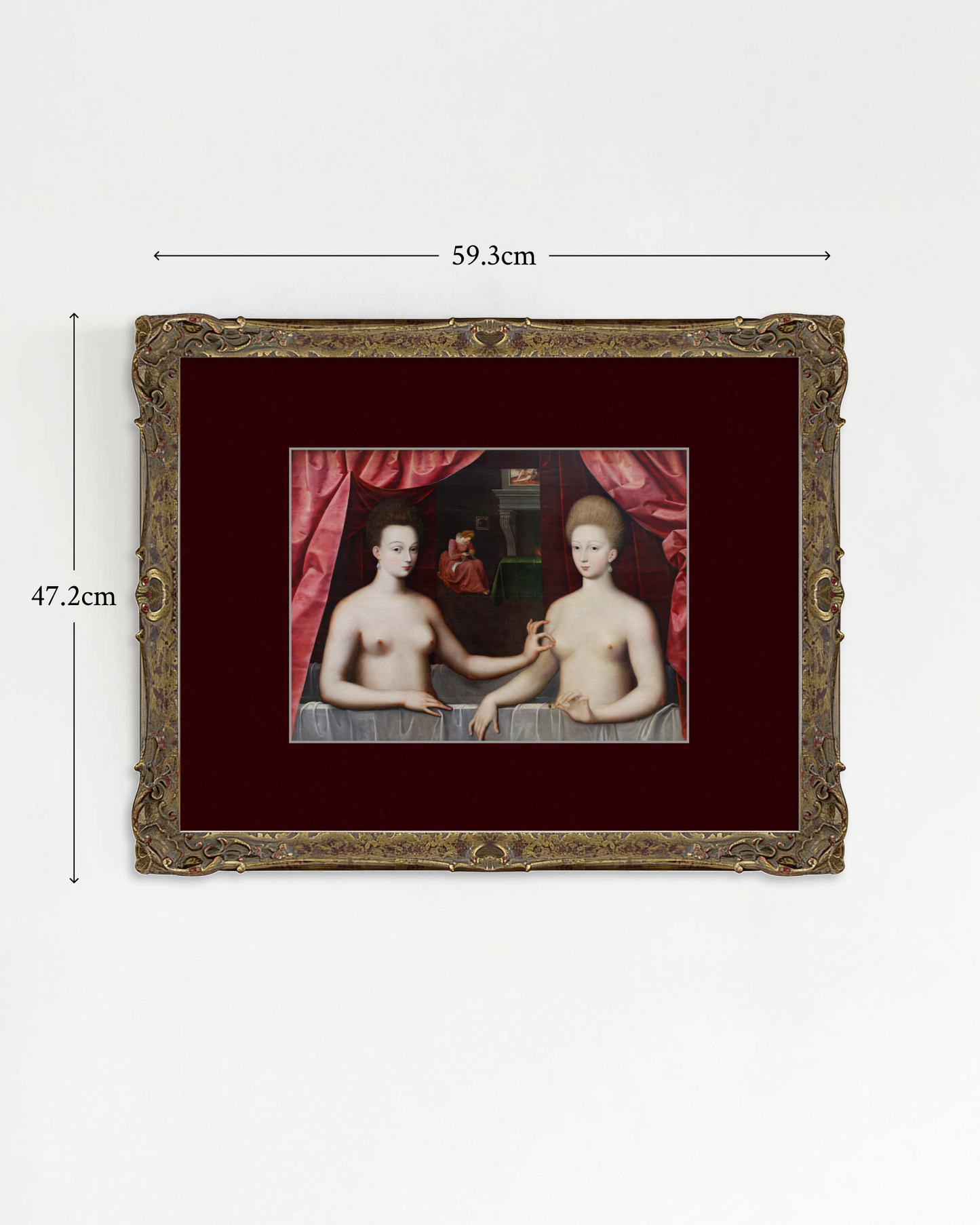 School of Fontainebleau - "Gabrielle d'Estrées et une de ses sœurs" Framed Art