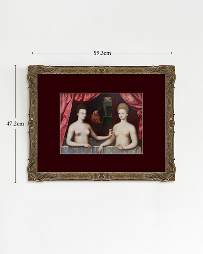 School of Fontainebleau - "Gabrielle d'Estrées et une de ses sœurs" Framed Art