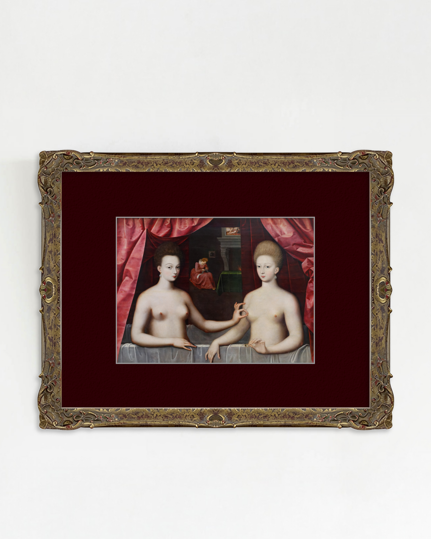 School of Fontainebleau - "Gabrielle d'Estrées et une de ses sœurs" Framed Art