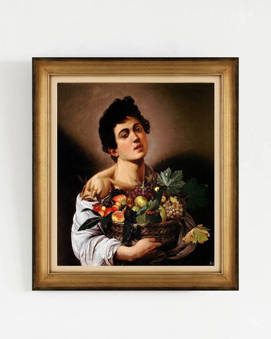 DRAMA-01 : Caravaggio - "Boy with a Basket of Fruit" Framed Art