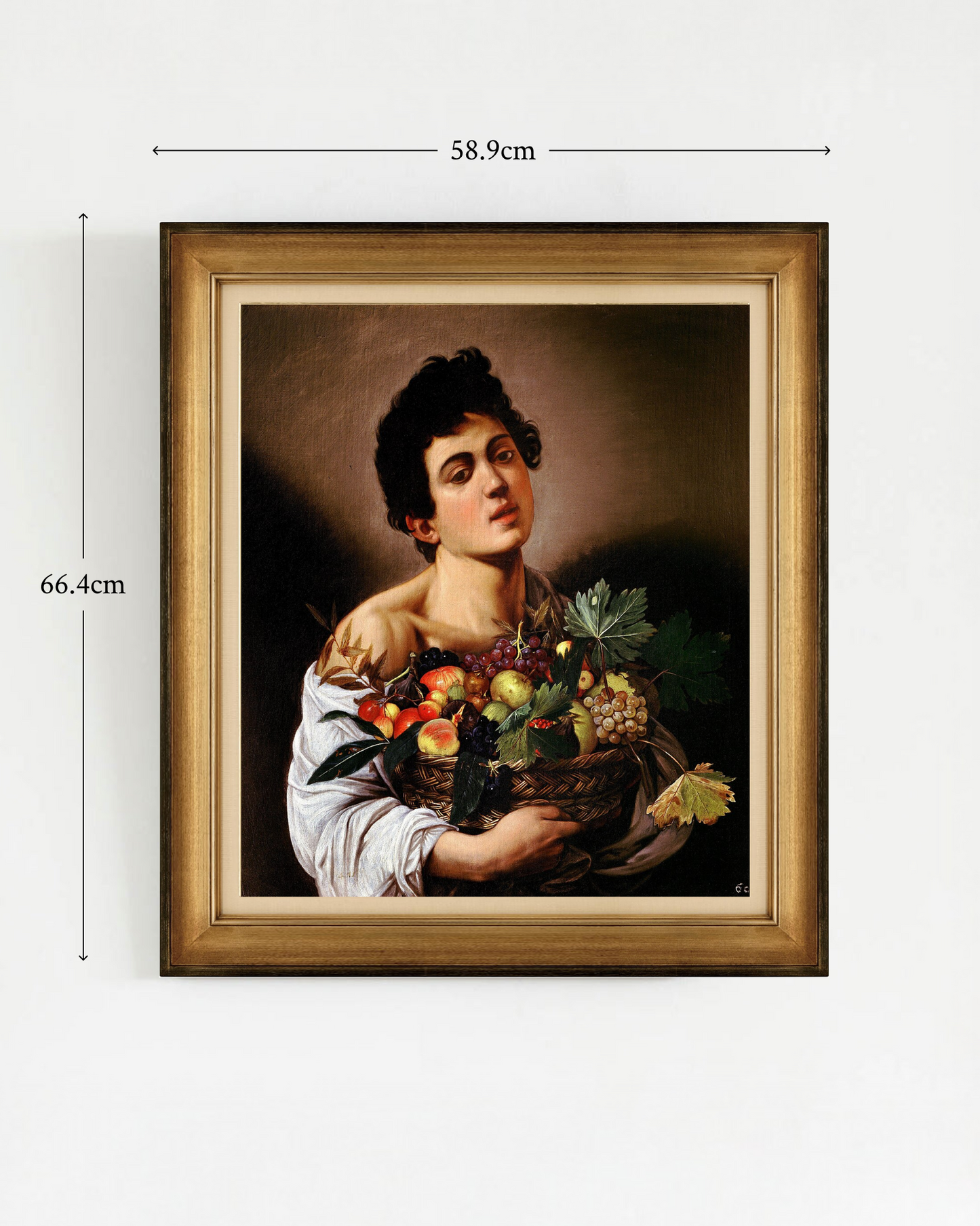 DRAMA-01: Caravaggio - "Boy with a Basket of Fruit" Framed Art