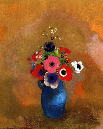 Odilon Redon - "Vase de fleurs" Miniature Framed Art