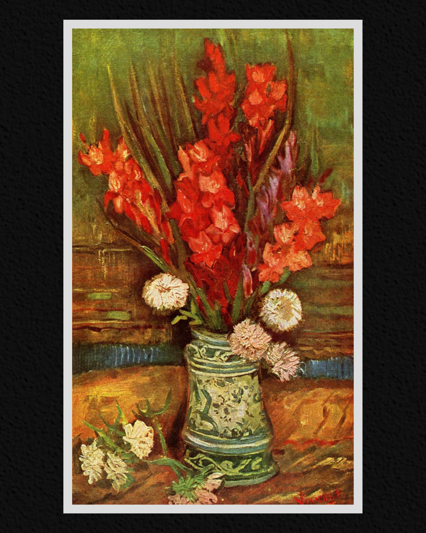 Vincent Willem van Gogh - "Vase with Red Gladioli" Miniature Framed Art