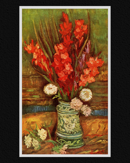 Vincent Willem van Gogh - "Vase with Red Gladioli" Miniature Framed Art