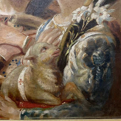 "The Three Female Saints" – 19th Century Oil Painting, France