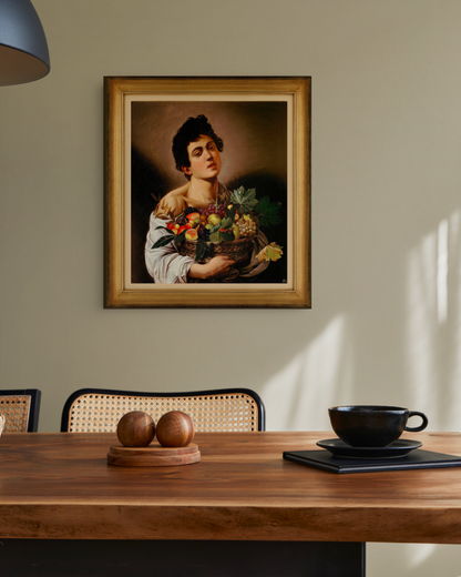 DRAMA-01: Caravaggio - "Boy with a Basket of Fruit" Framed Art
