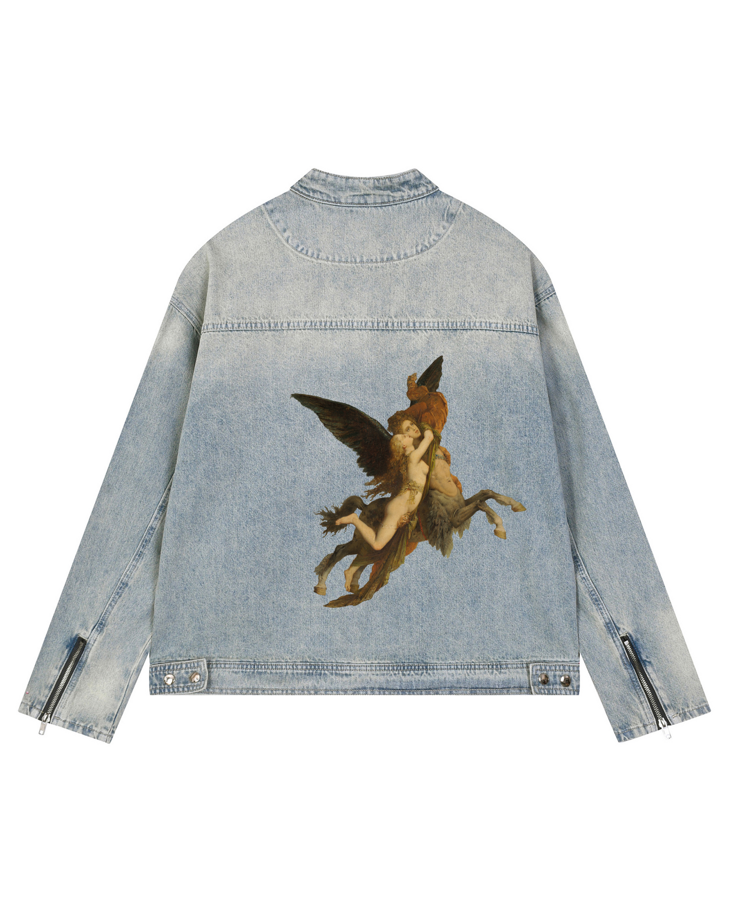 Gustav Moreau Art Vintage Wash Zip Denim Jacket