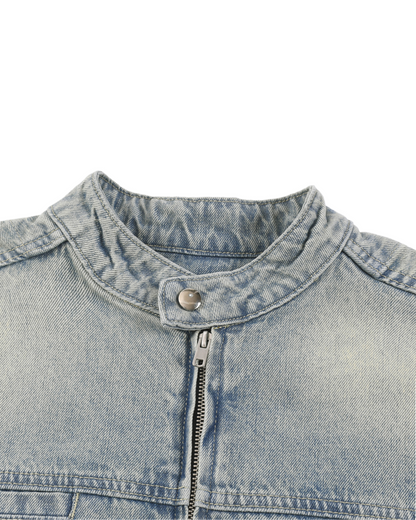 Gustav Moreau Art Vintage Wash Zip Denim Jacket