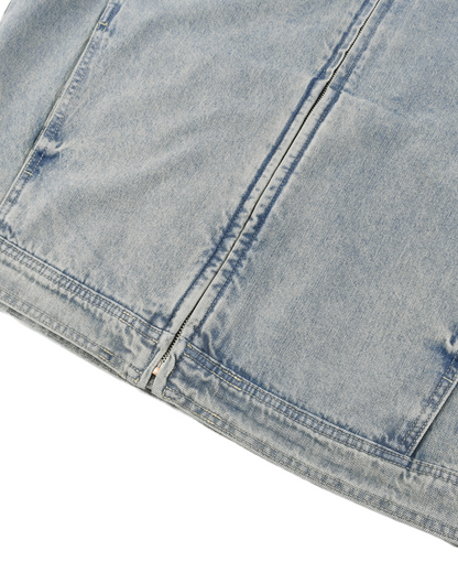 Gustav Moreau Art Vintage Wash Zip Denim Jacket