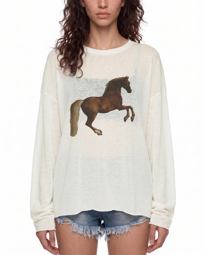 George Stubbs Whistlejacket Sheer Long Sleeve