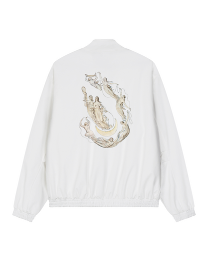 William Blake Art Stand Collar Bomber Jacket