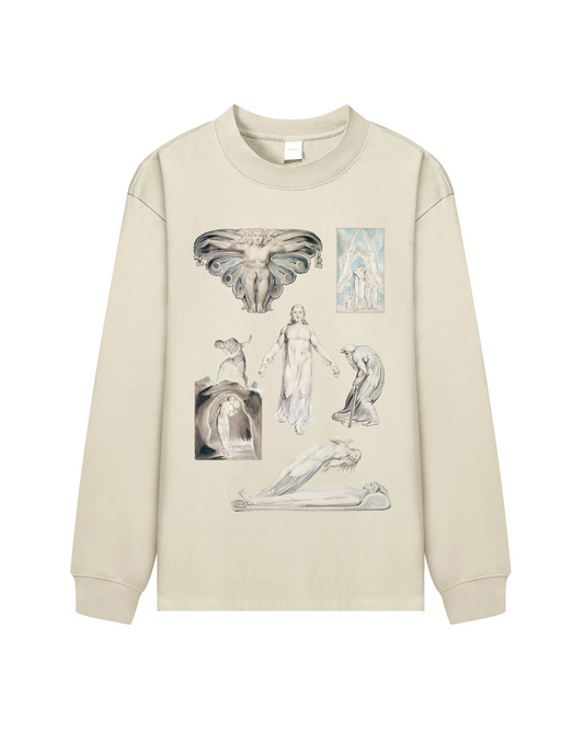 William Blake Art Mock Neck Sweatshirt